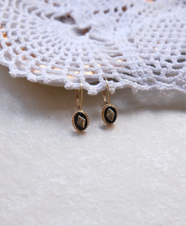 10K Onyx Diamond Ava Earrings - Stone Cooper