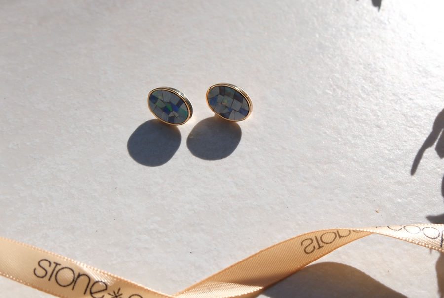 VanDell MicroMosaic Gold Filled Opal Studs