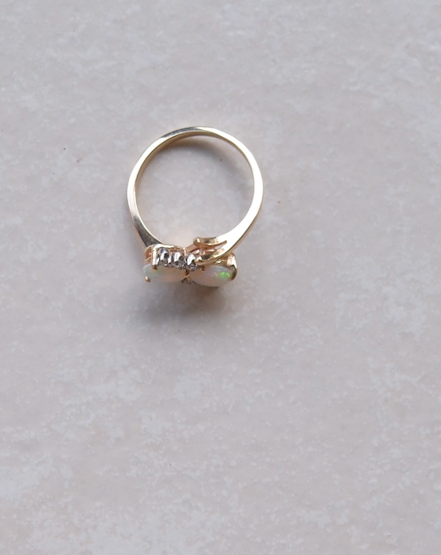 Opal and Diamond Antique Toi et Moi Ring 14k (8)
