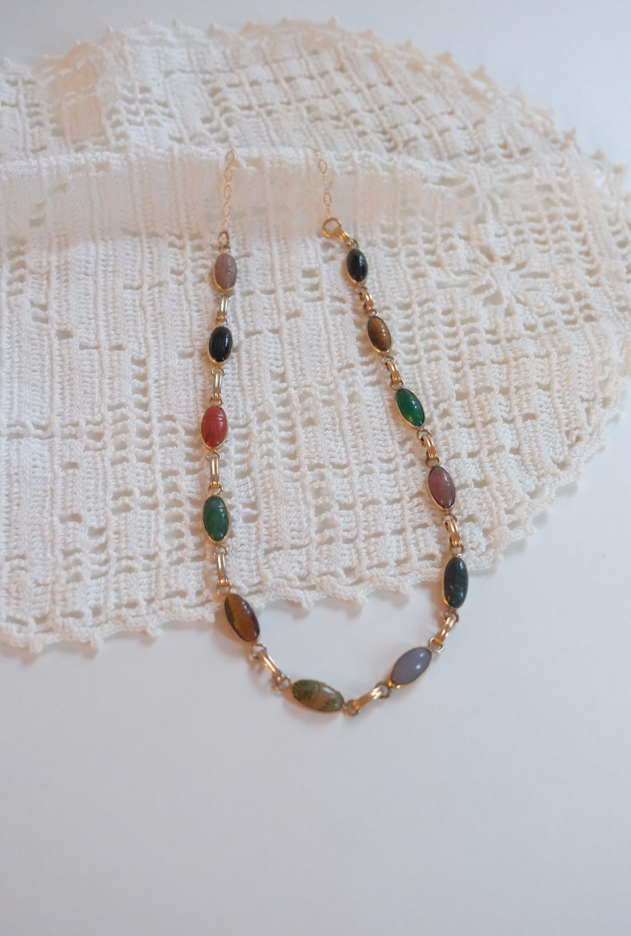 Kitty Egyptian Revival Scarab Necklace - Stone Cooper