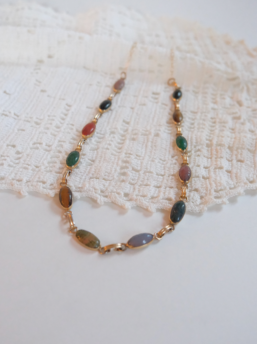 Kitty Egyptian Revival Scarab Necklace - Stone Cooper