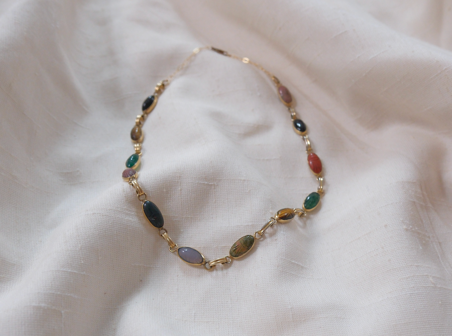 Kitty Egyptian Revival Scarab Necklace - Stone Cooper
