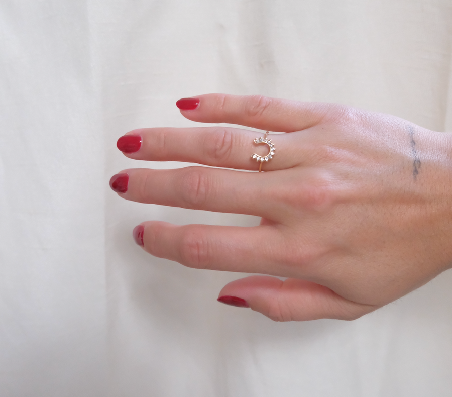 10K Diamond Horseshoe Ring (6) - Stone Cooper