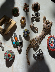 1980s Articulated Rhinestone Tiger Brooch