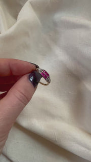 Ruby and Diamond Deco 10K Ring (5.5)