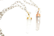 Double Quartz Point and Sphere Necklace - Stone Cooper