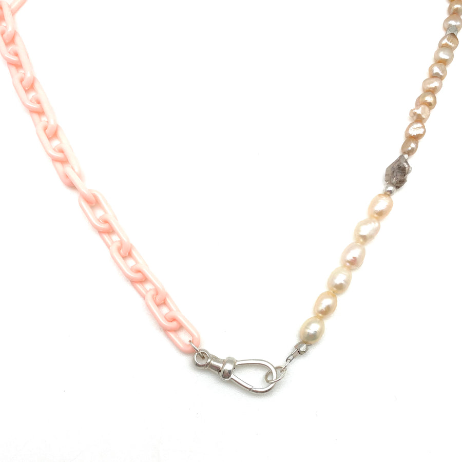 Chloe Pearl Charm-Holder Necklace - Stone Cooper